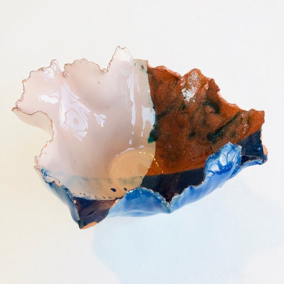 Handmade Glazed Ceramic Trinket Bowl / Dish - Picture 2 of 16